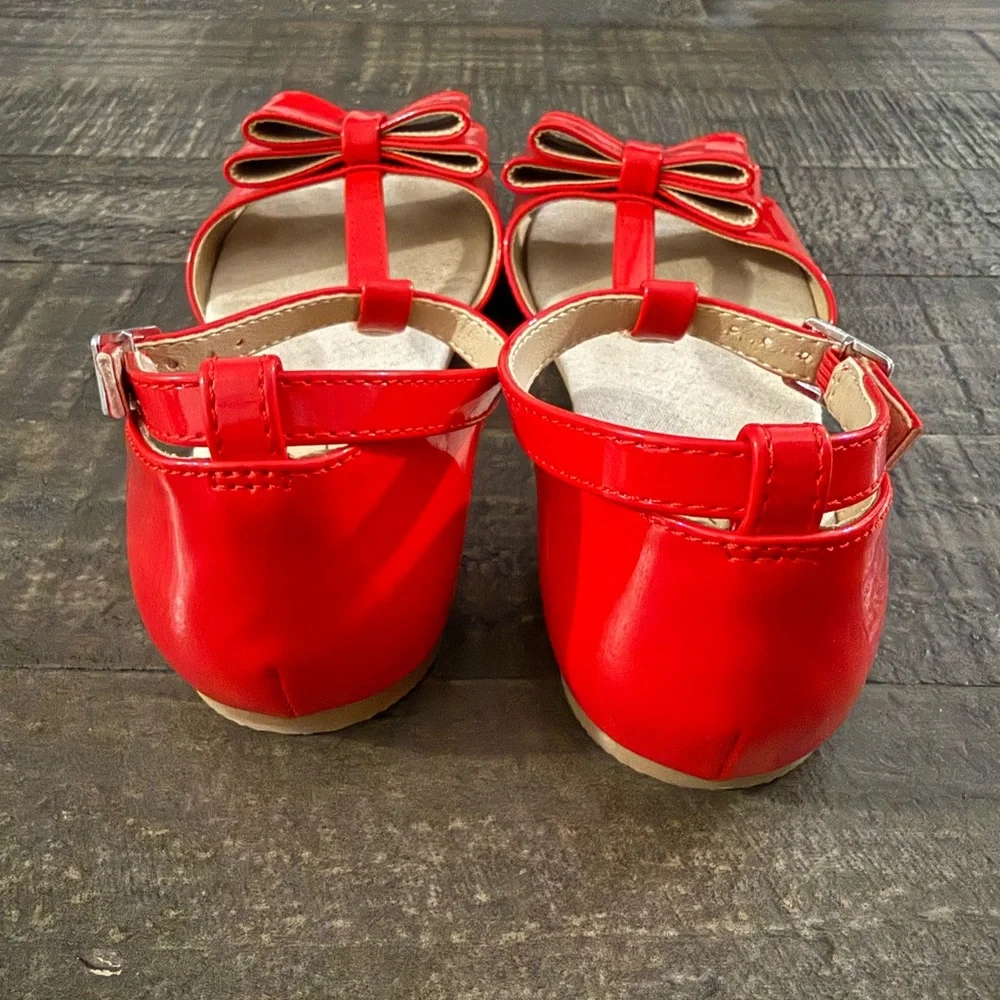 Calluna Gemma Red Double Bow Patent Sandals Girls 2Y EUC Holiday Party